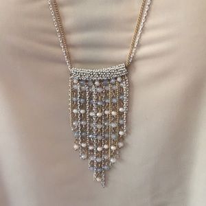 BOGO - NWT Ivory and Gold Chain Fringe Pendant Necklace